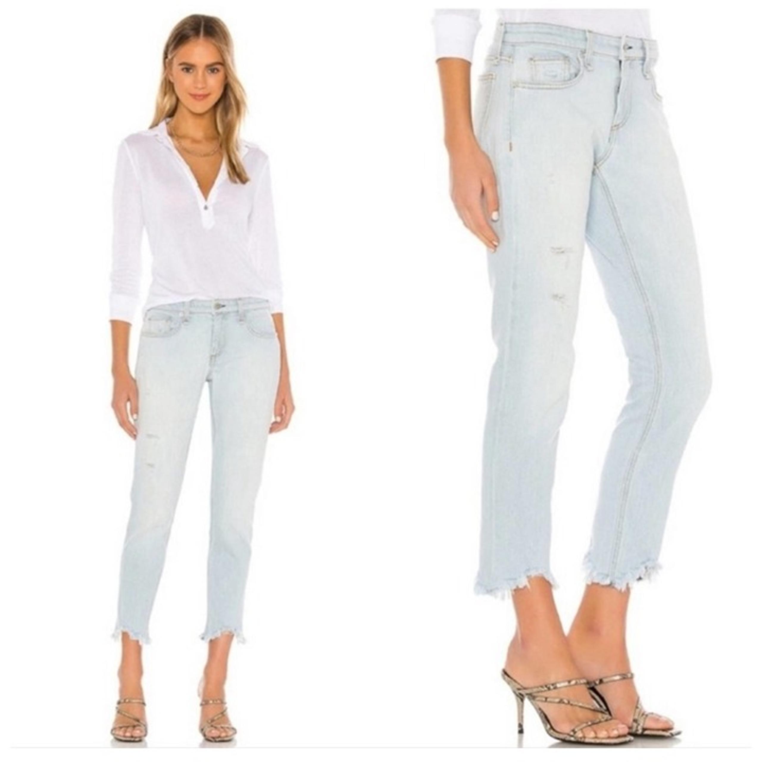 Rag & Bone Dre Low-Rise Slim Boyfriend Size 27 Light Wash Raw Hem Jeans Melrose