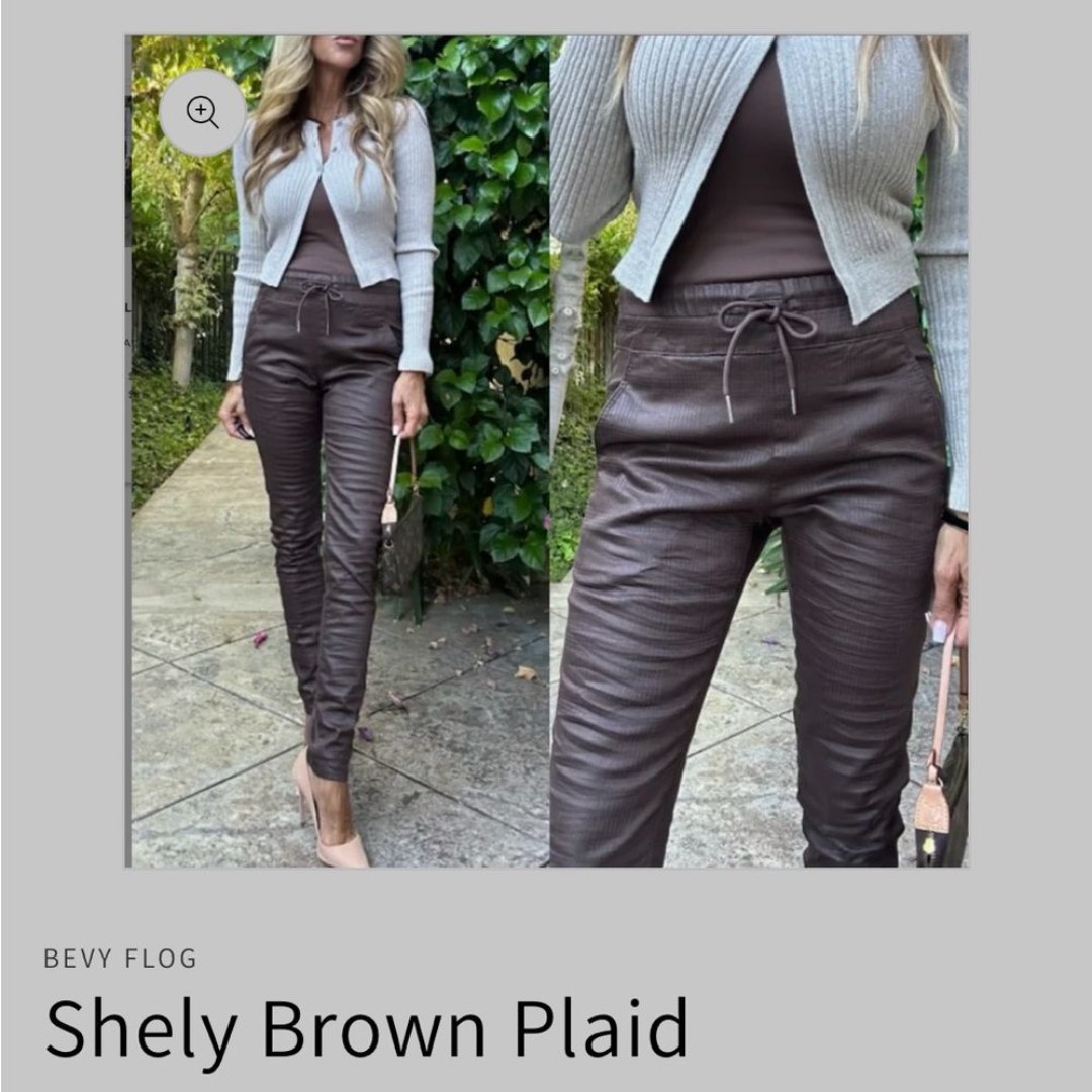 Bevy Flog Shely Brown Plaid Pants Size 27