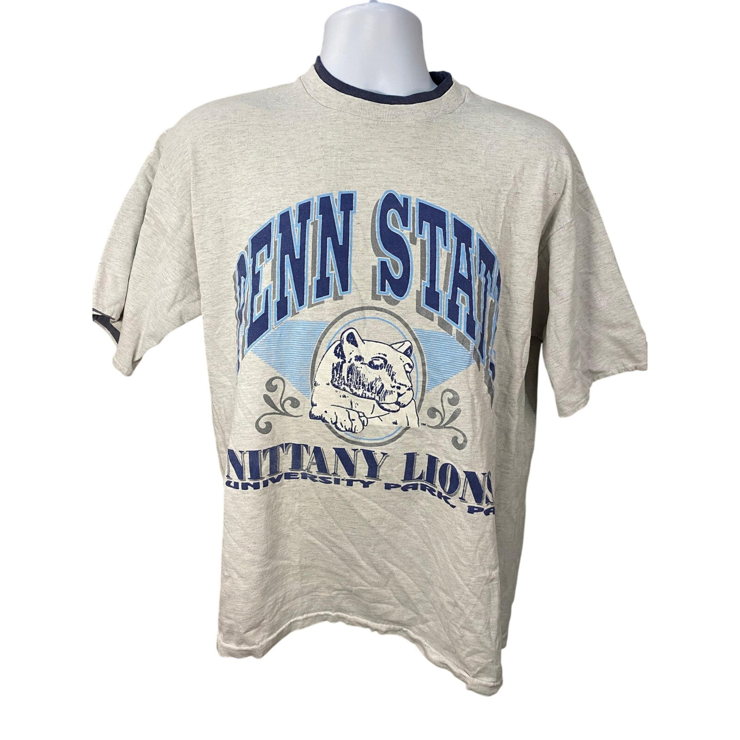 VTG 90s Penn State University Shirt Savvy Tag Size L Flip Sleeve Color NCAA Tee