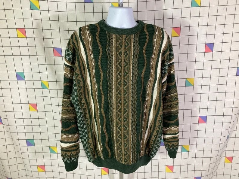 vintage 90s Le Tigre Coogi Cosby style textured sweater - sz XL
