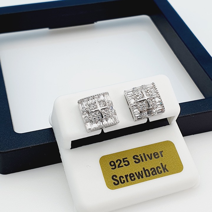 925 Sterling Silver Cubic Zircon Earrings, UU1P7A7017