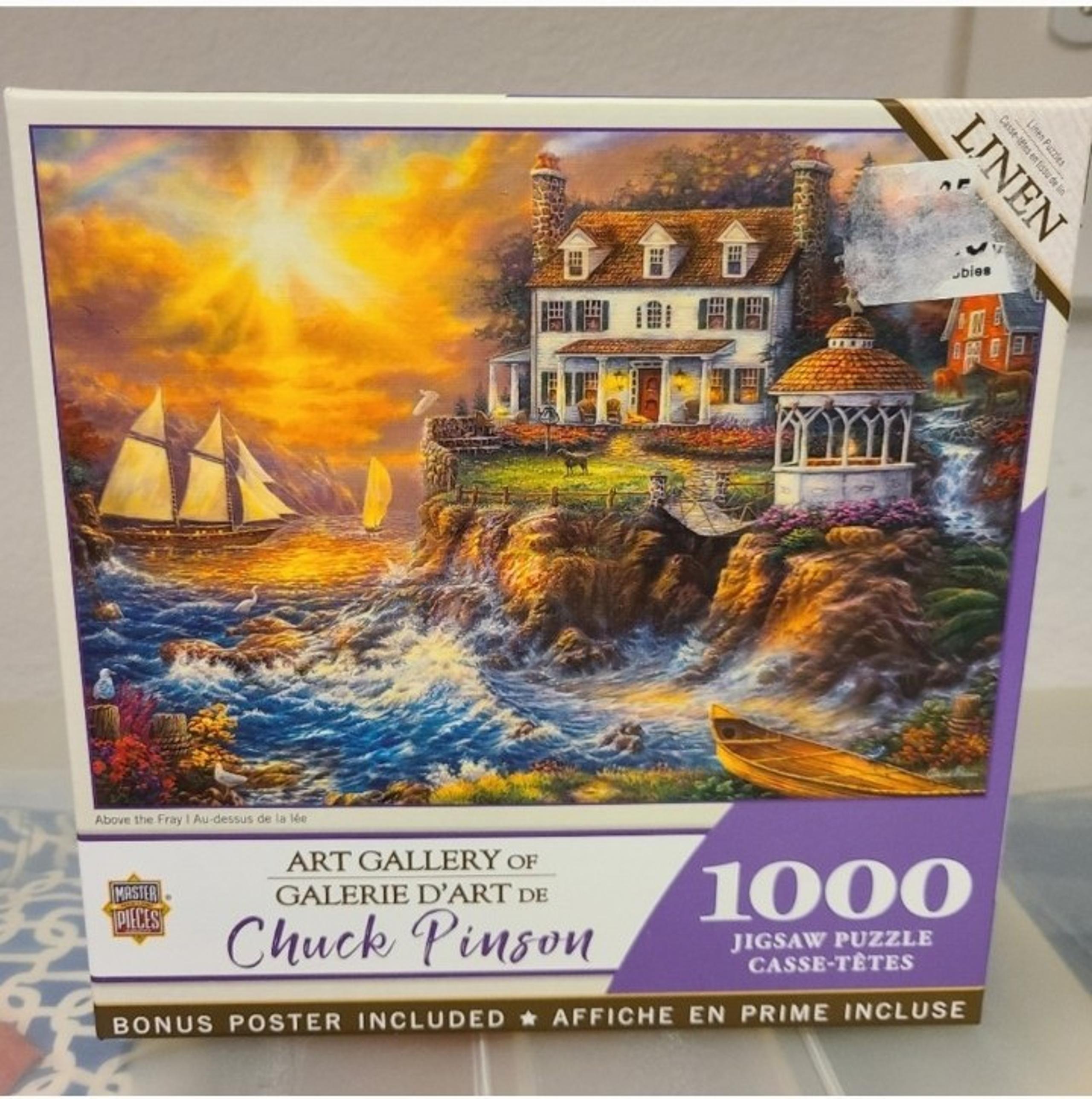 NIB NEW Master Pieces 1000-Piece Jigsaw Puzzle - Vibrant Sunset Waterfront Scene