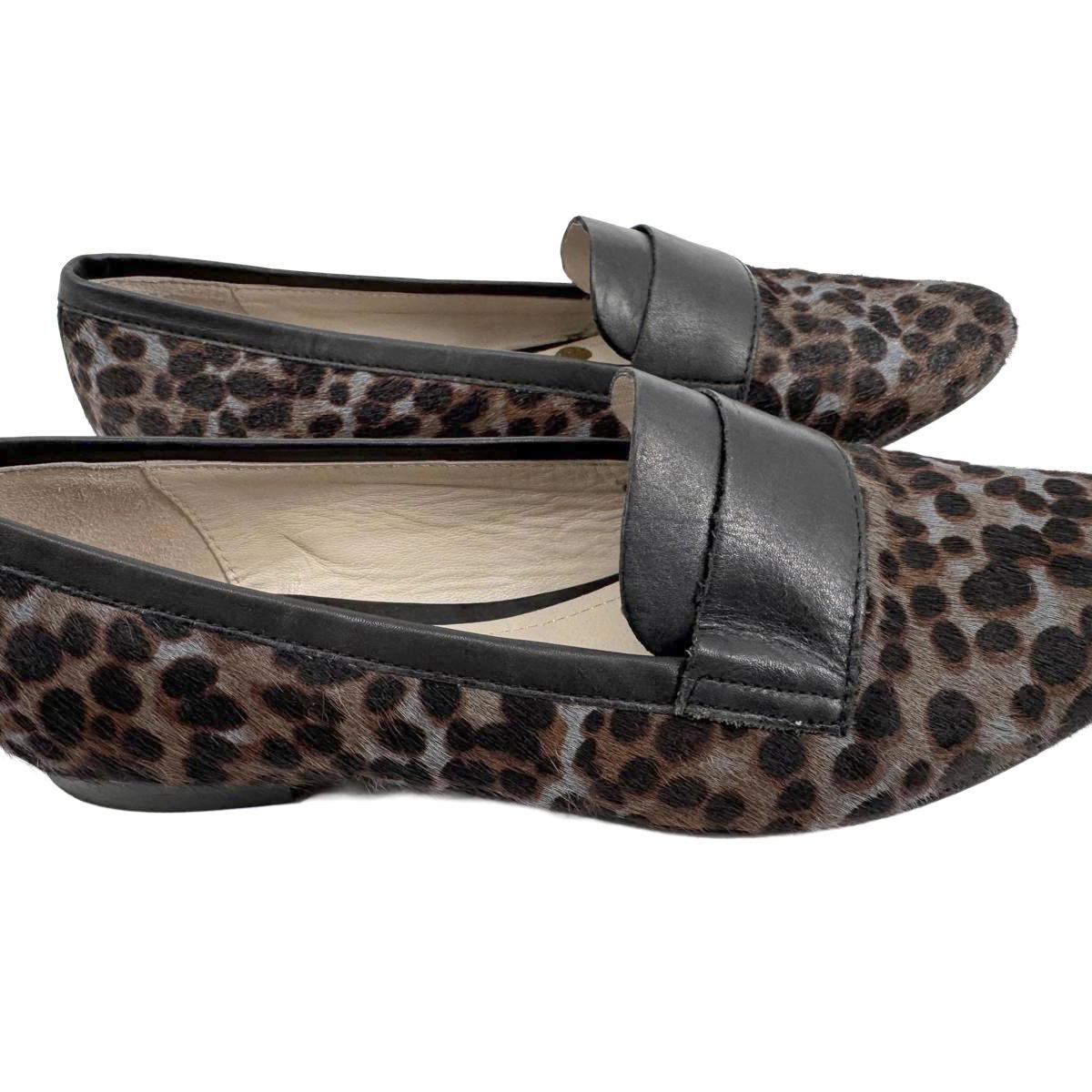 Boden Calf Hair Leather Leopard Cheetah Black Blue Loafers EU 39 US 8 Corpcore