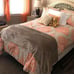 5 Piece Comforter Set - Full Orange/Taupe, Damask / PICK UP ONLY W. Orange NJ