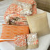 5 Piece Comforter Set - Full Orange/Taupe, Damask / PICK UP ONLY W. Orange NJ