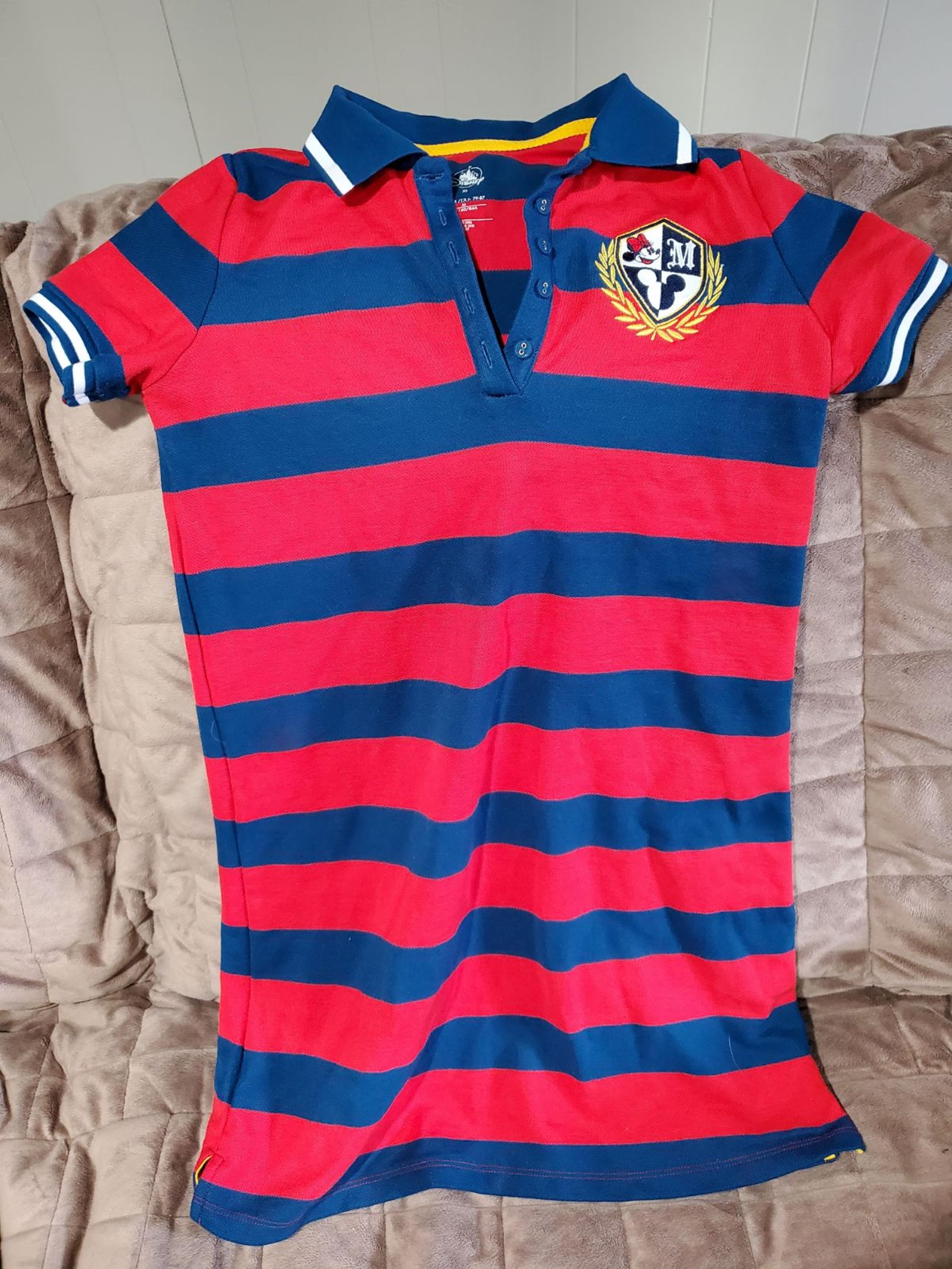 Minnie Mouse Striped Polo Shirt Dress for Women