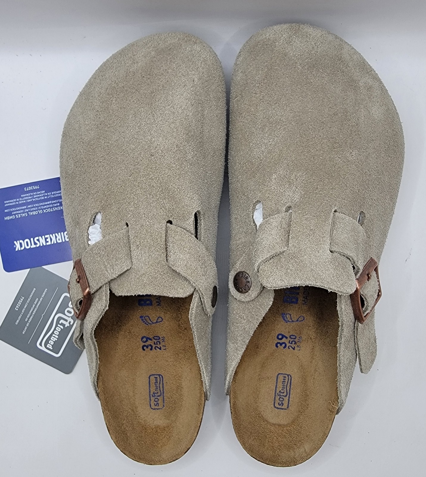 Birkenstock boston bs leather suede taupe color regular wide