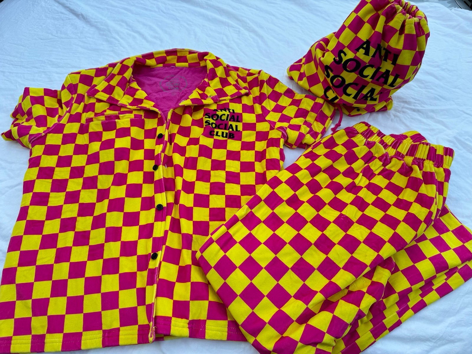 Anti Social Social Club The Only Time I Can Think Velour Pajama Set Unisex