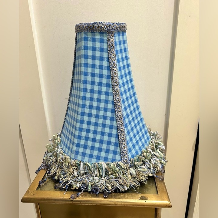 Blue Gingham Sconce Lamp Shade