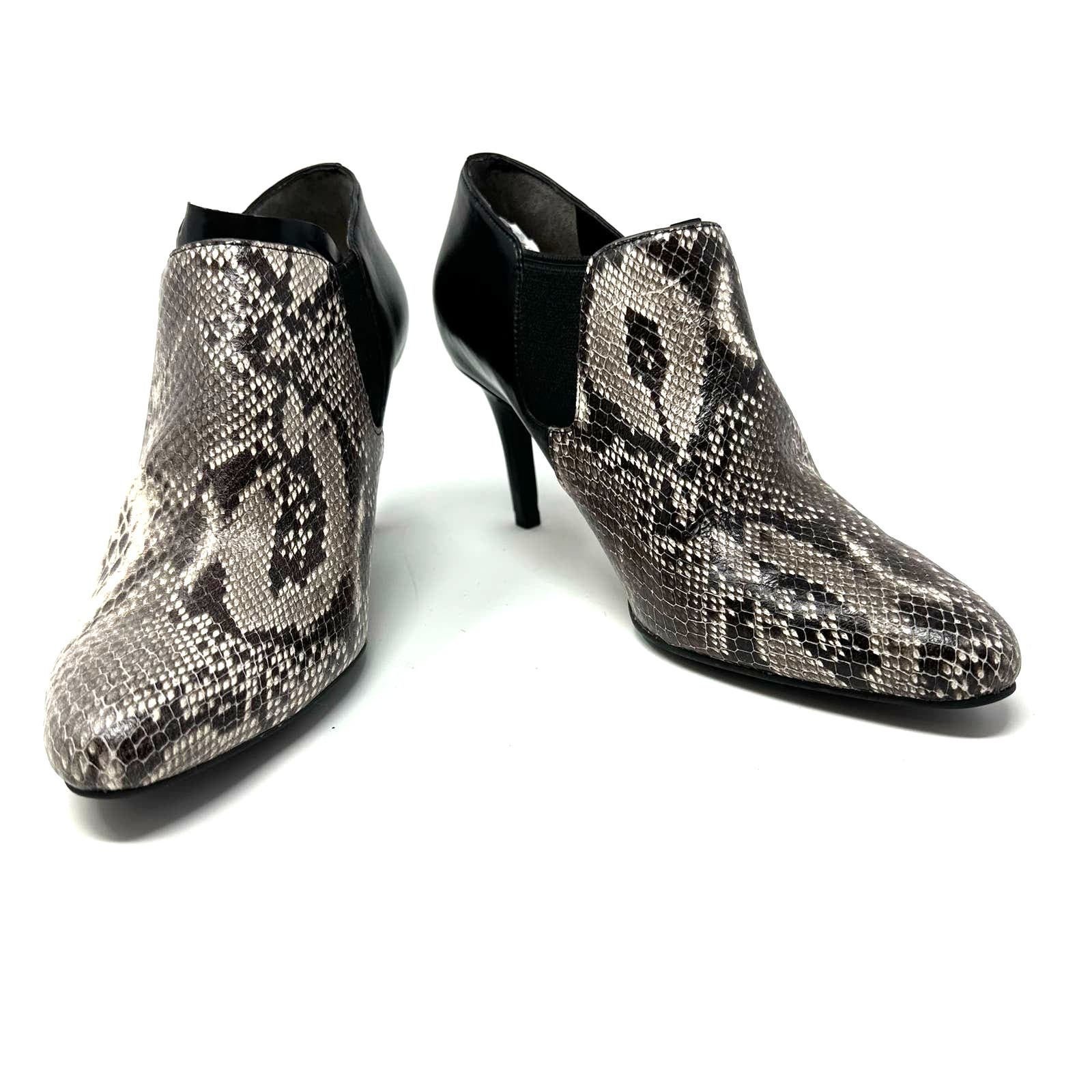 Cole Haan size 6.5 B D14 D42506 snake print heeled bootie ankle boot shoes