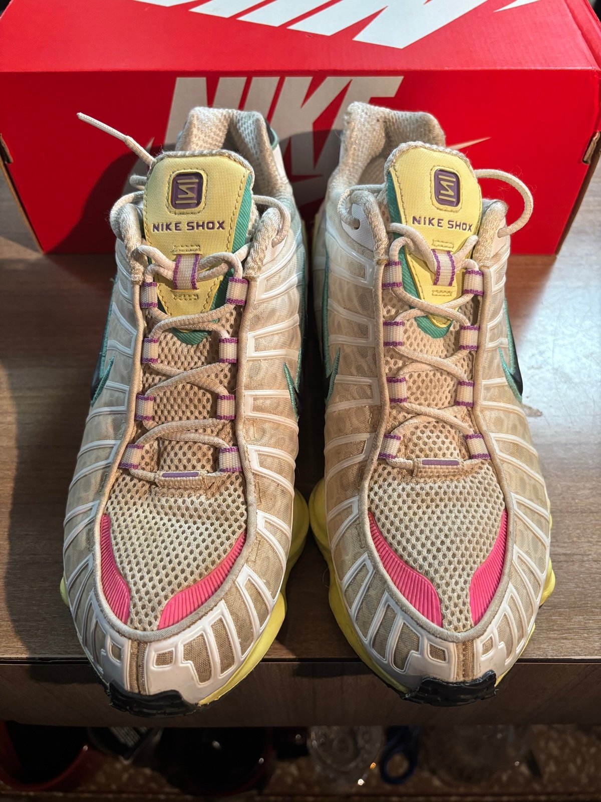 Nike Shox TL Womens Size 10 Pastel White Pink Blue Yellow AR3566-102