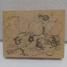 House Mouse Gettin Spooky Wood Stamp Vintage 1995 Used CLEAN