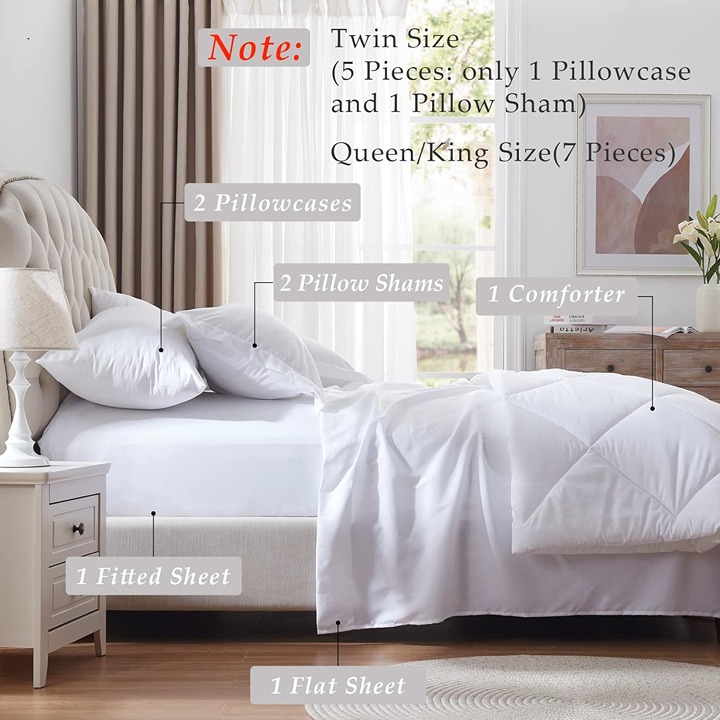 King Dobby Stripe Comforter Bedding Set -pf9