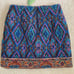 Farm Rio Anthropologie blue Quilted tapestry mini straight pencil skirt size S