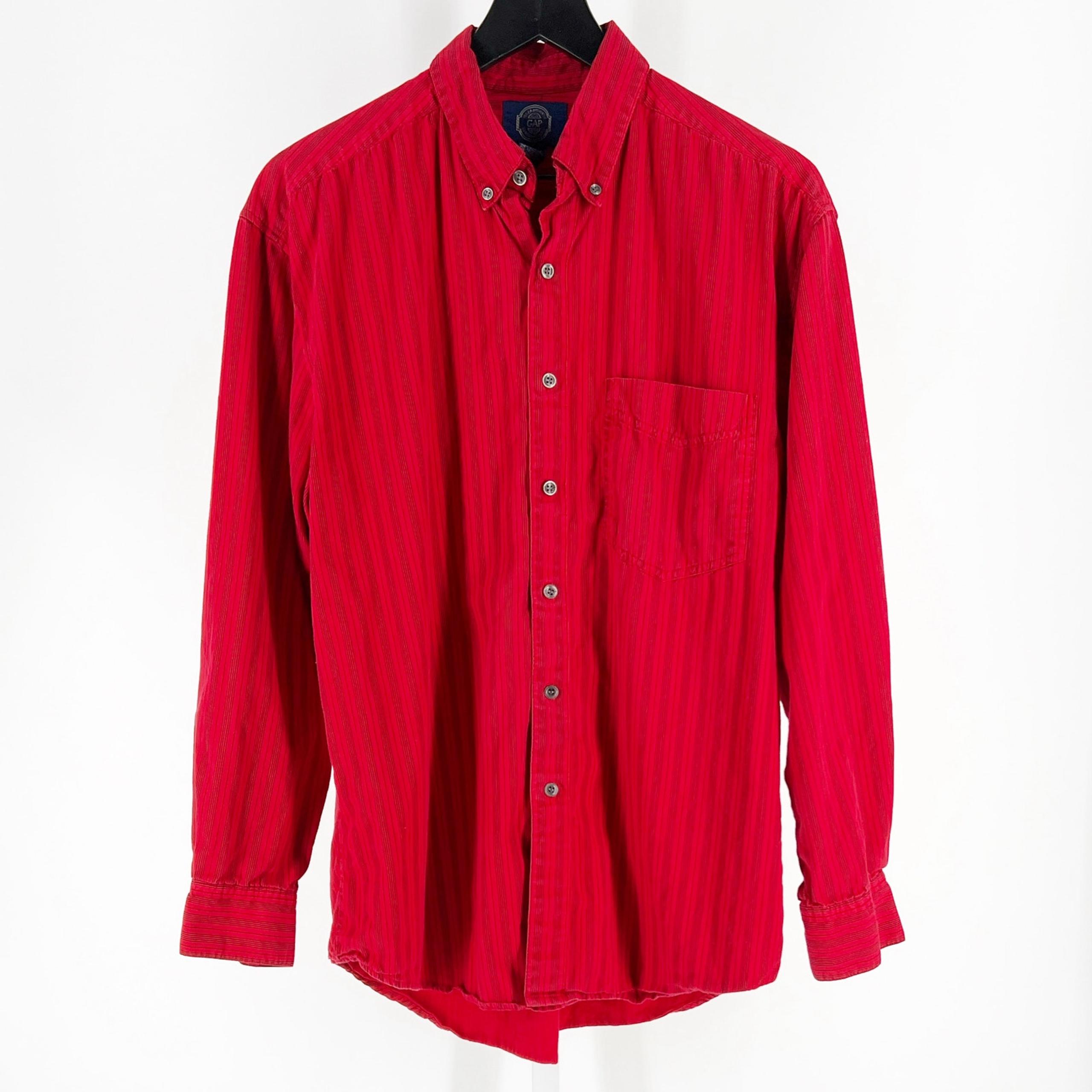 90s GAP red striped button down shirt 1990s vintage