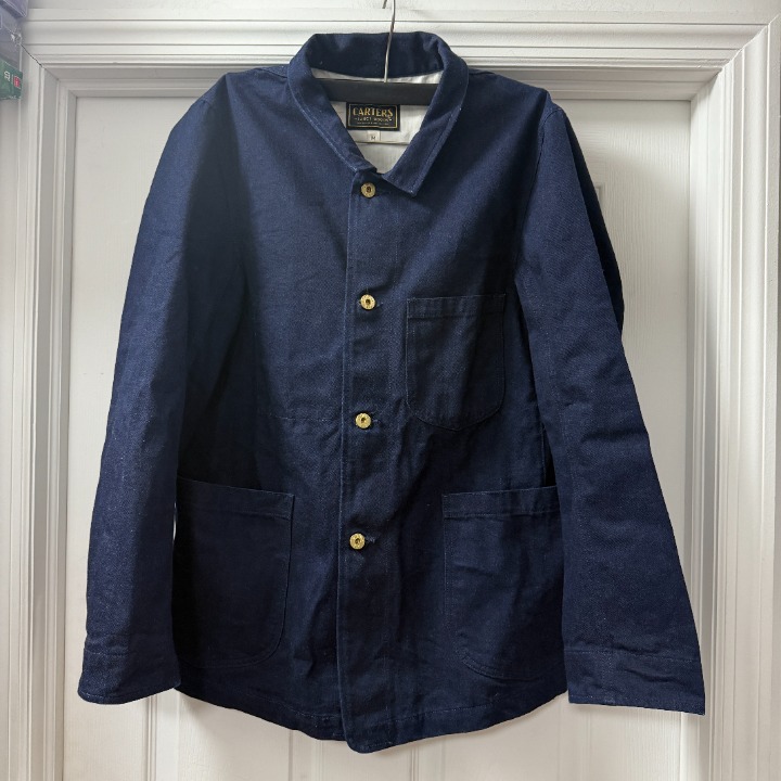 Vintage H.W. Carter & Sons Selvedge Denim Work Jacket 100% Cotton size Medium