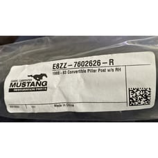 Mustang Convertible 88 - 93. Windshield Pillar Post Rubber Weatherstrip. RIGHT.
