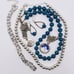 Southwest Boho Style Silver and Blue Necklace, Stone Necklace Set, Beads, Trees