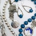 Southwest Boho Style Silver and Blue Necklace, Stone Necklace Set, Beads, Trees