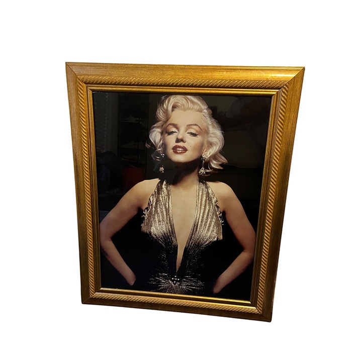 Marilyn Monroe Framed Wall Art Photograph In Gold Dress