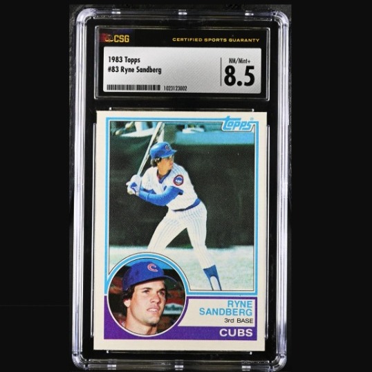 1983 Topps - #83 Ryne Sandberg - Rookie Card - CSG 8.5 NM/Mint+ Grading