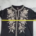 Johnny Was Workshop Black Silk Embroidered Tunic Top