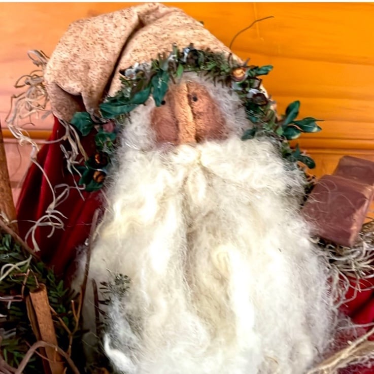 Primitive Moses Allen Folk Art Christmas Santa Wall Decor