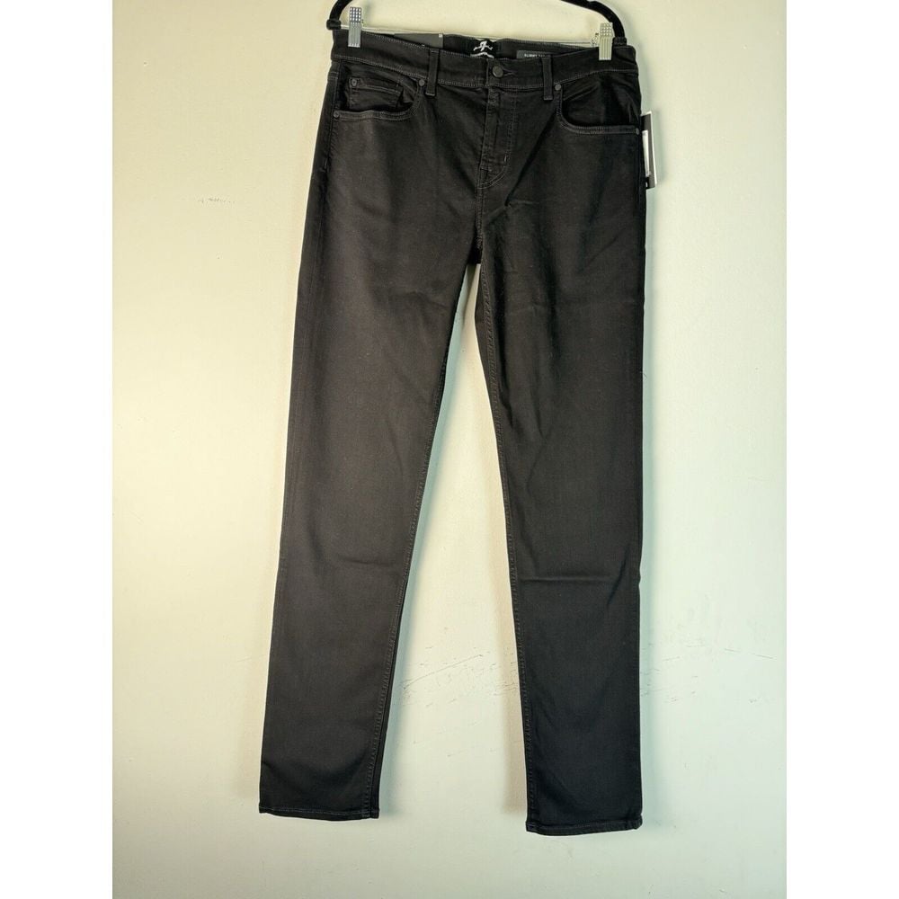 7 FOR ALL MANKIND Luxe Performance Plus Slimmy Jeans Mens Size 33 Black 7T028A22