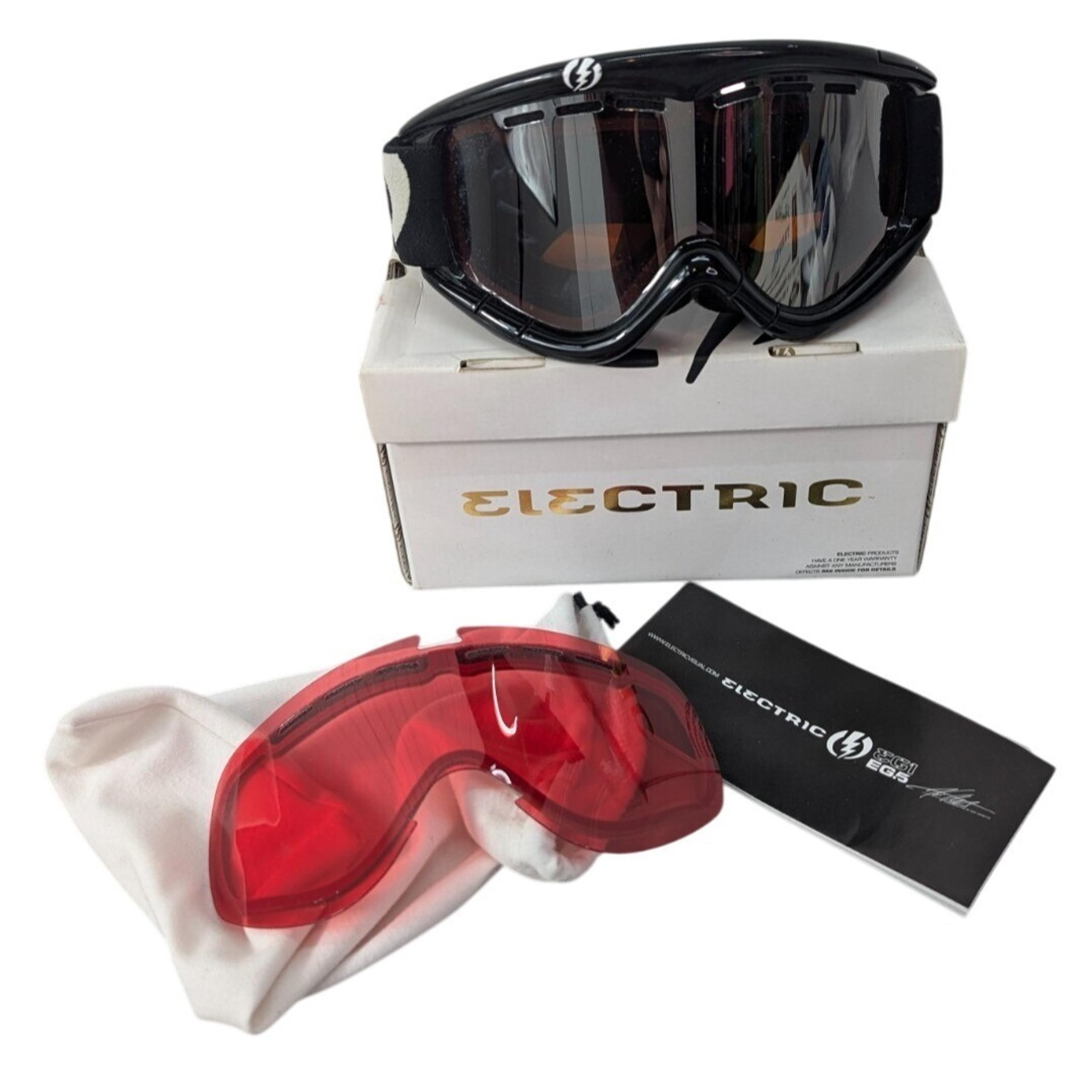 Eastern Boarder Electric EG1 Snowboard Goggles Gloss Black Orange Chrome Ski NIB