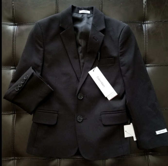 Calvin Klein Boys Suit Black Jacket 2 Button Size 5