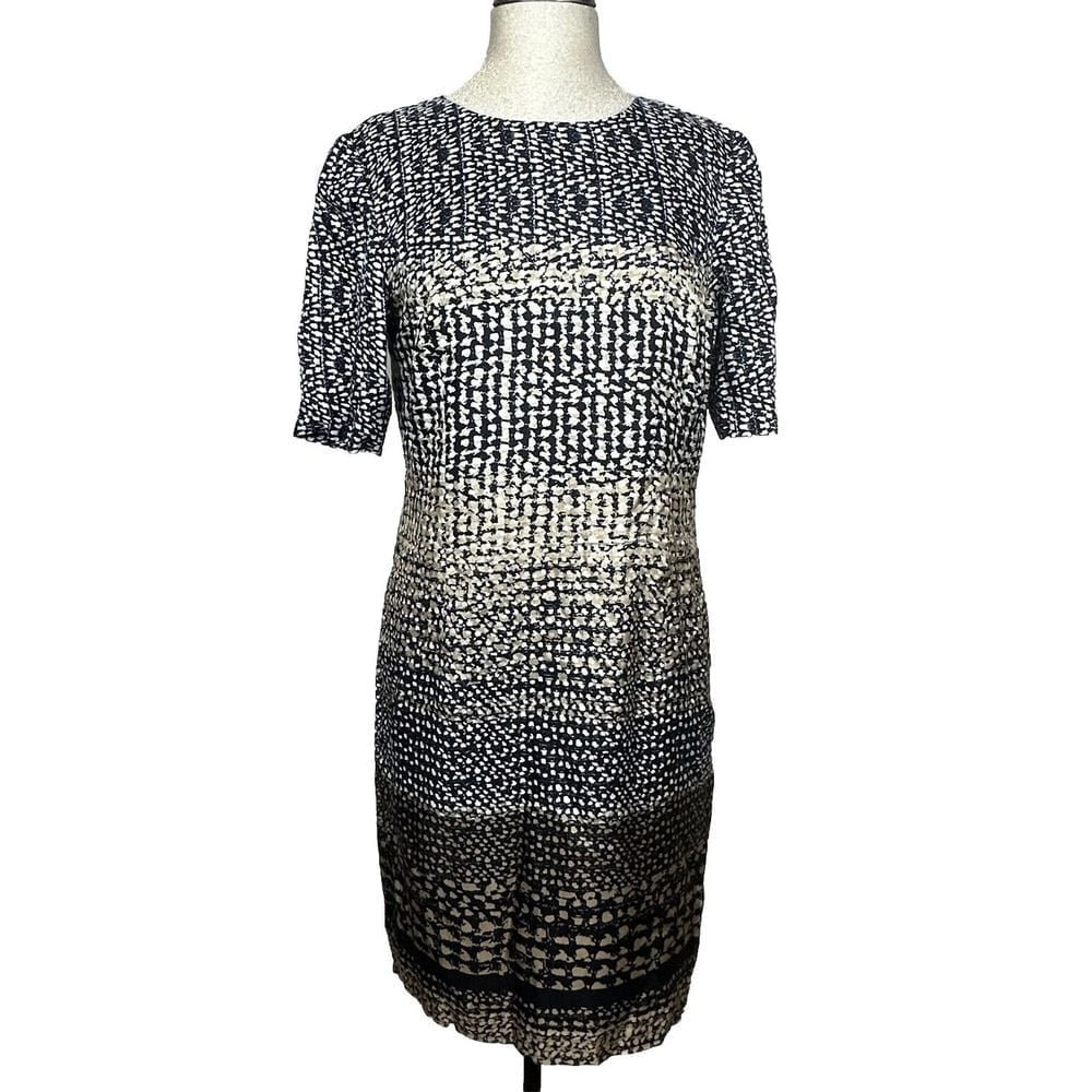 Brooks Brothers Womens Dress Sz 12 Multi Colored Ombre Silk Shift Mature Artsy