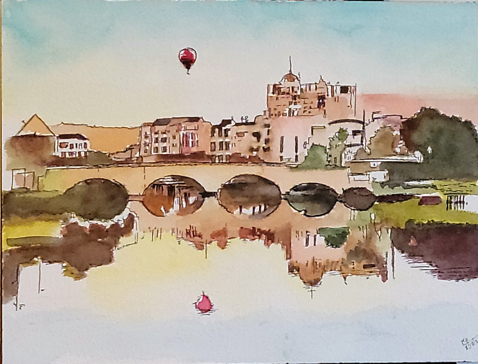 Hot air balloon painting