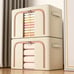 1pc Household Transparent Foldable Storage Box, Wardrobe Clothes Storage Bin, Pl