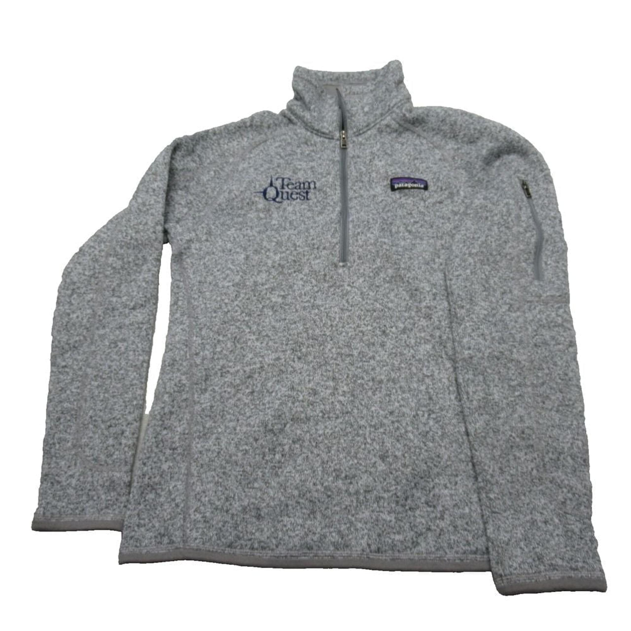 Patagonia Better Sweater Womens Small Gray Knitted Fleece 1/4 Zip Pullover Logo