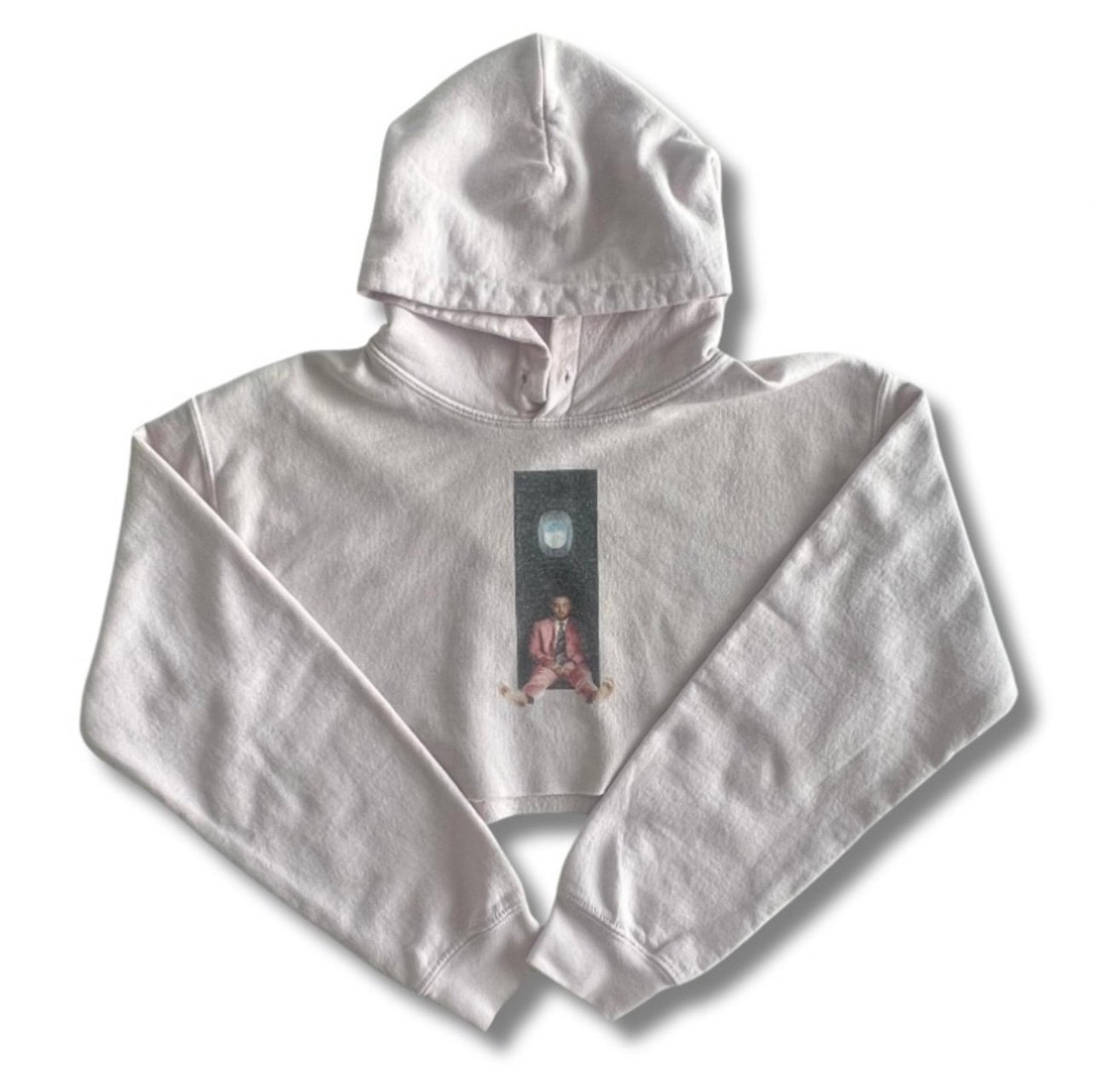 GILDAN Heavy Cotton Cropped Mac Miller Swimming Graphic Pullover Pink Size Small