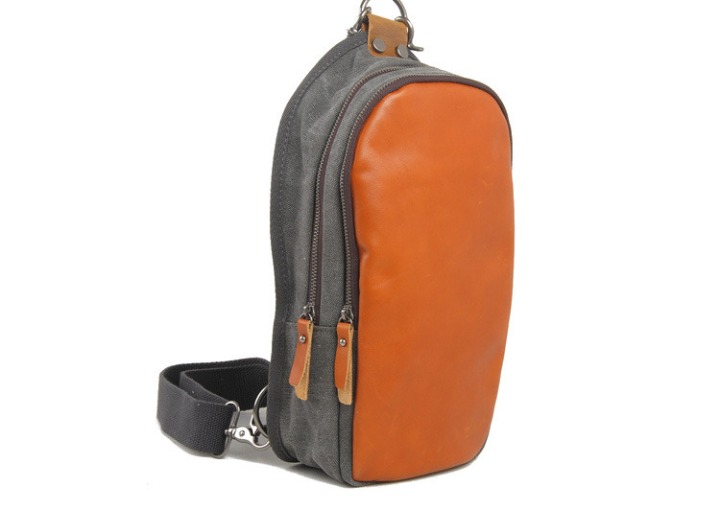 Redswan Leather Canvas Designer Chest Bag