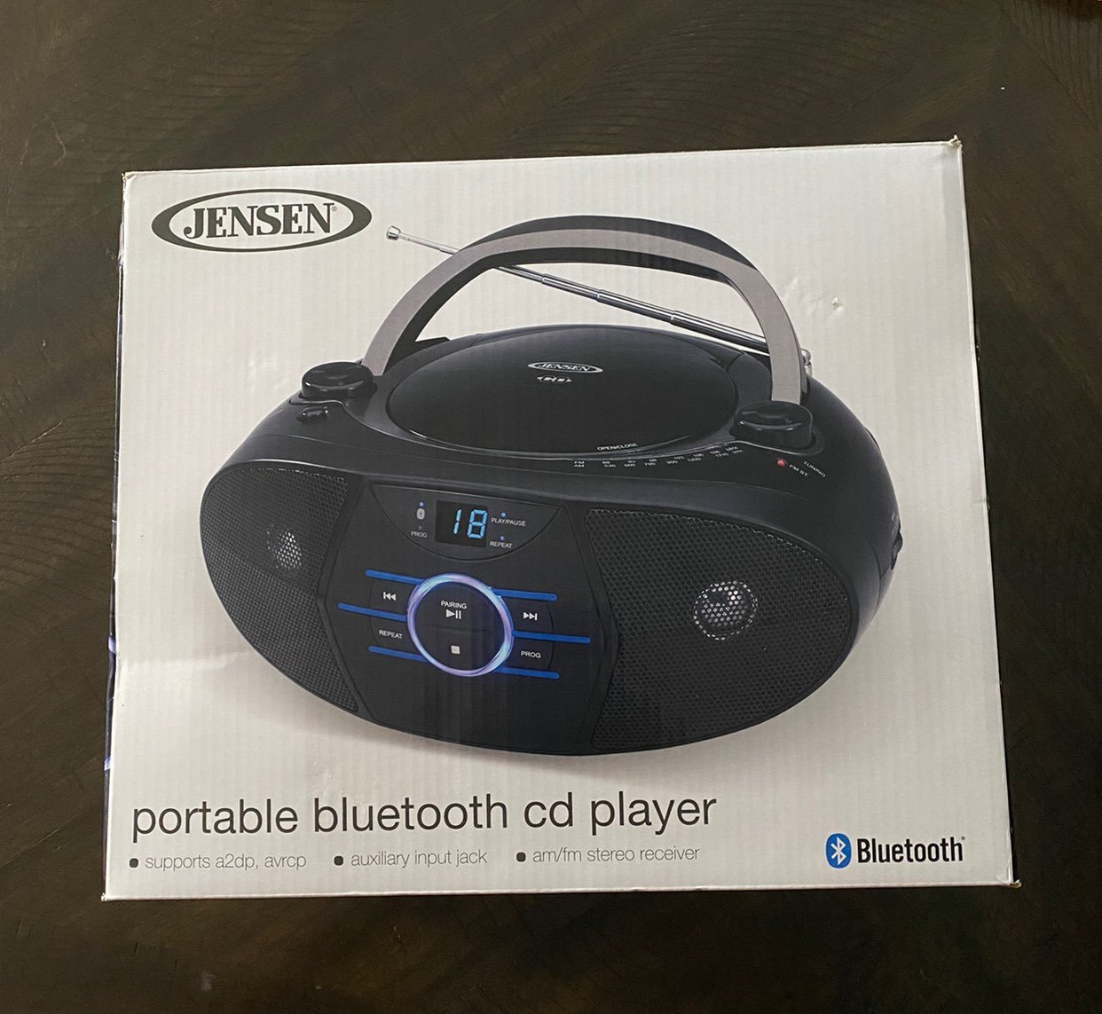 Jensen CD-560 Portable Stereo CD Player with AM/FM Stereo Radio & Bluetooth