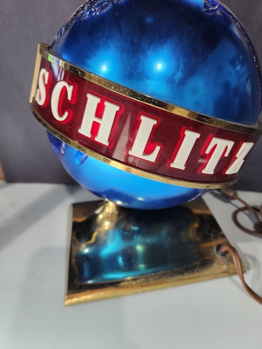 Vintage Schlitz Beer Rotating Sign Saturn Satellite Globe WORKS!!!