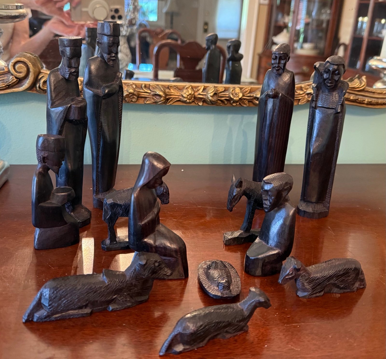 African nativity scene made wood