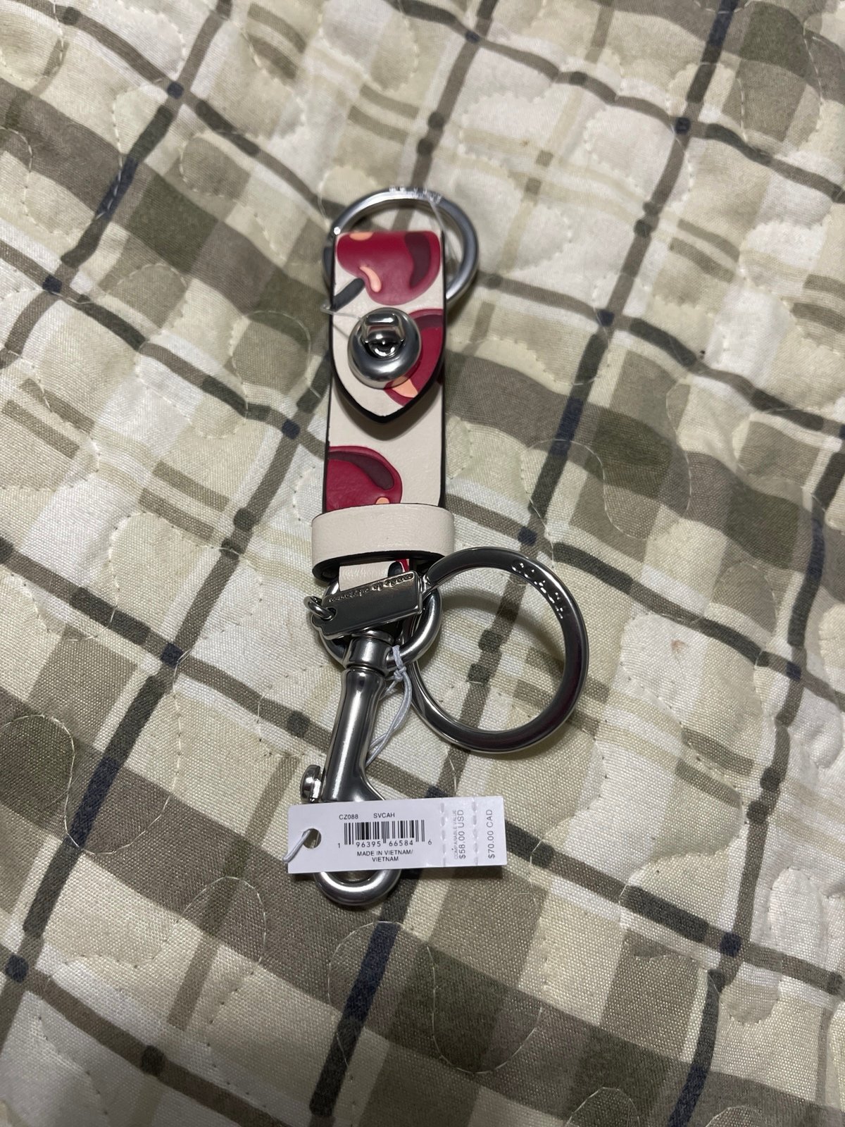 Coach Trigger Snap Bag Charm Cherry. KEYCHAIN