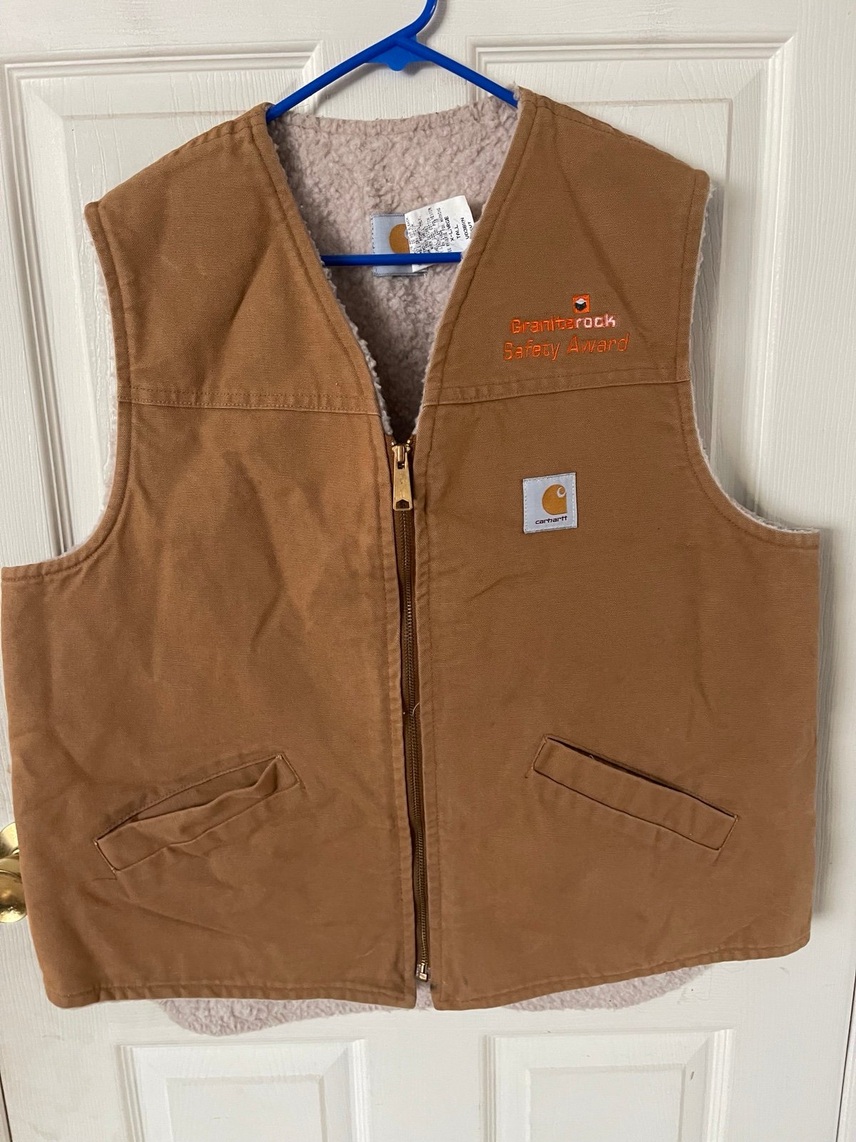 Carhartt canvas Sherpa Vest USA Union made xl