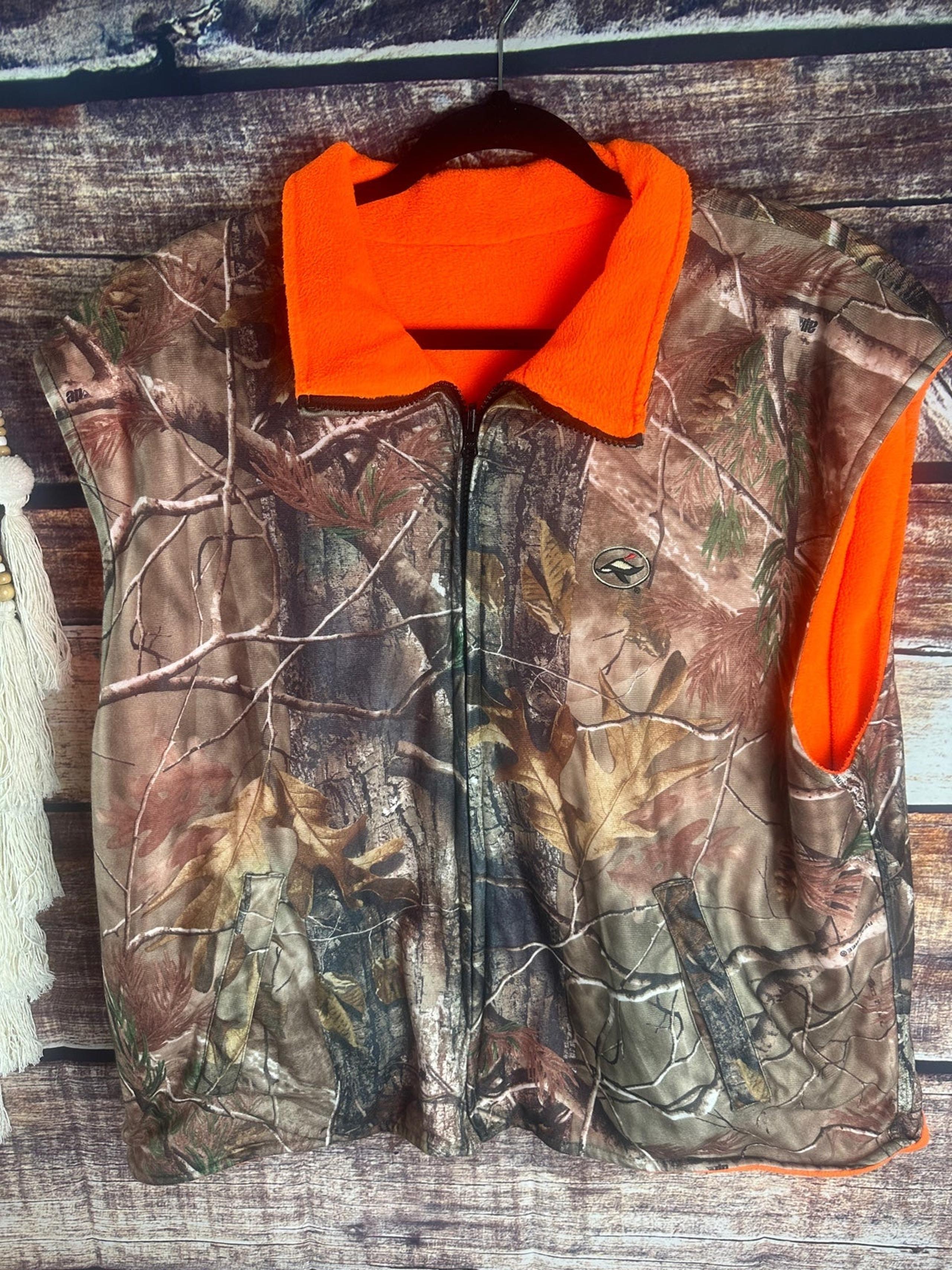 Men’s Redhead Reversible Camo/Orange zip up vest size XXL
