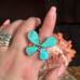 Turquoise Butterfly Adjustable Sterling Silver Adjustable Ring