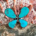 Turquoise Butterfly Adjustable Sterling Silver Adjustable Ring