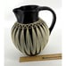 Vintage GMUNDNER KERAMIK Black Stoneware Pitcher Wrapped in Raffia Tribal