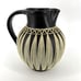 Vintage GMUNDNER KERAMIK Black Stoneware Pitcher Wrapped in Raffia Tribal