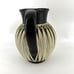 Vintage GMUNDNER KERAMIK Black Stoneware Pitcher Wrapped in Raffia Tribal