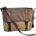 SPIKES & SPARROW Genuine Leather Canvas Messenger Bag in Brown