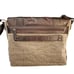 SPIKES & SPARROW Genuine Leather Canvas Messenger Bag in Brown