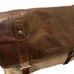 SPIKES & SPARROW Genuine Leather Canvas Messenger Bag in Brown